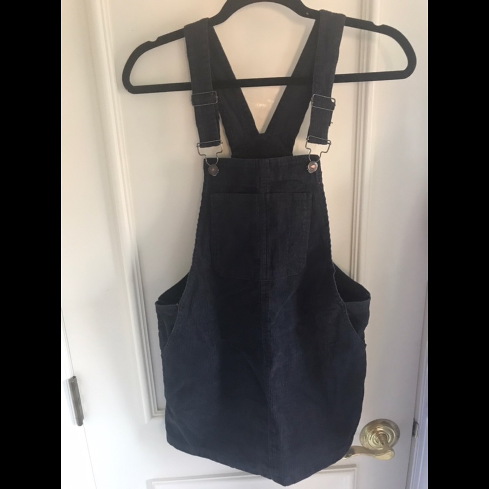 Dark charcoal grey corduroy dress